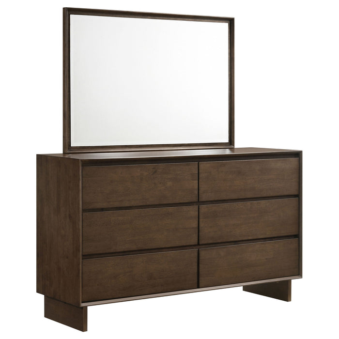 Hemlock - 6 Drawer Dresser With Mirror - Brown Furniture Max