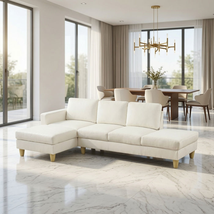 L - Shaped Sectional Sofa With Chaise & Ottoman Home Essentials
