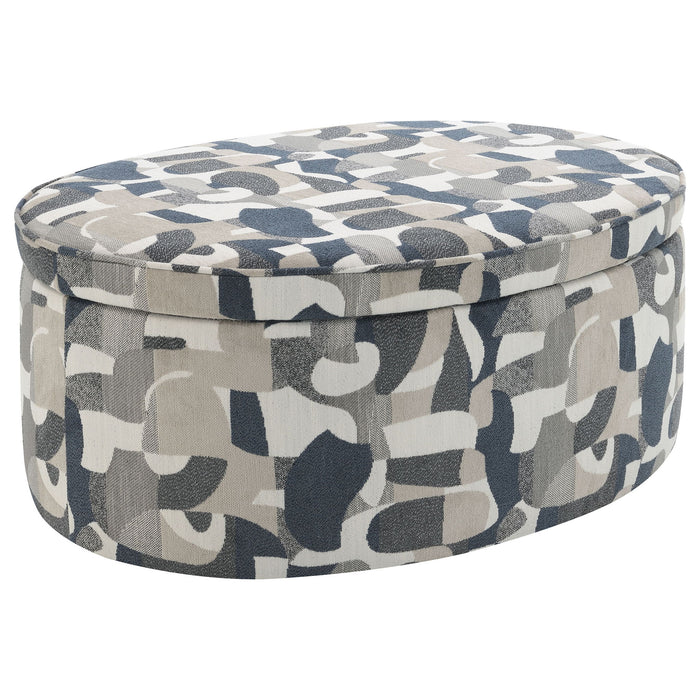 St. Helena - Oval Storage Ottoman With Removable Top - Indigo Furniture Max