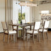 Rectangular Extendable Dining Table Set With 6 Upholstered Chairs Hearth and Haven