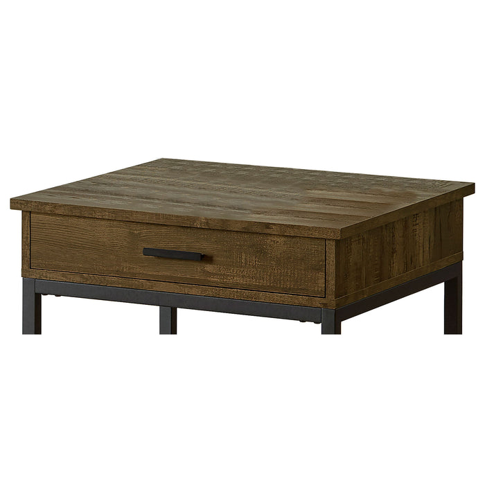 Square End Table With 1 Drawer - Brown Furniture Max