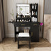 Vanity Desk With LED Mirror Lights And Charging Outlet Home Essentials
