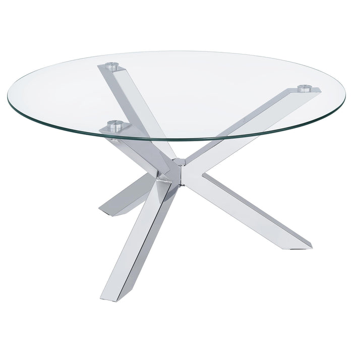 Round Top Coffee Table - Chrome Furniture Max