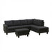 L - Shaped 3 Piece Sectional Sofa With Chaise, Storage Ottoman & Cup Holders Home Essentials