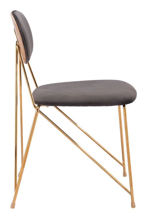 Georges - Dining Chair (Set of 2) - Gray / Gold Zuo Modern