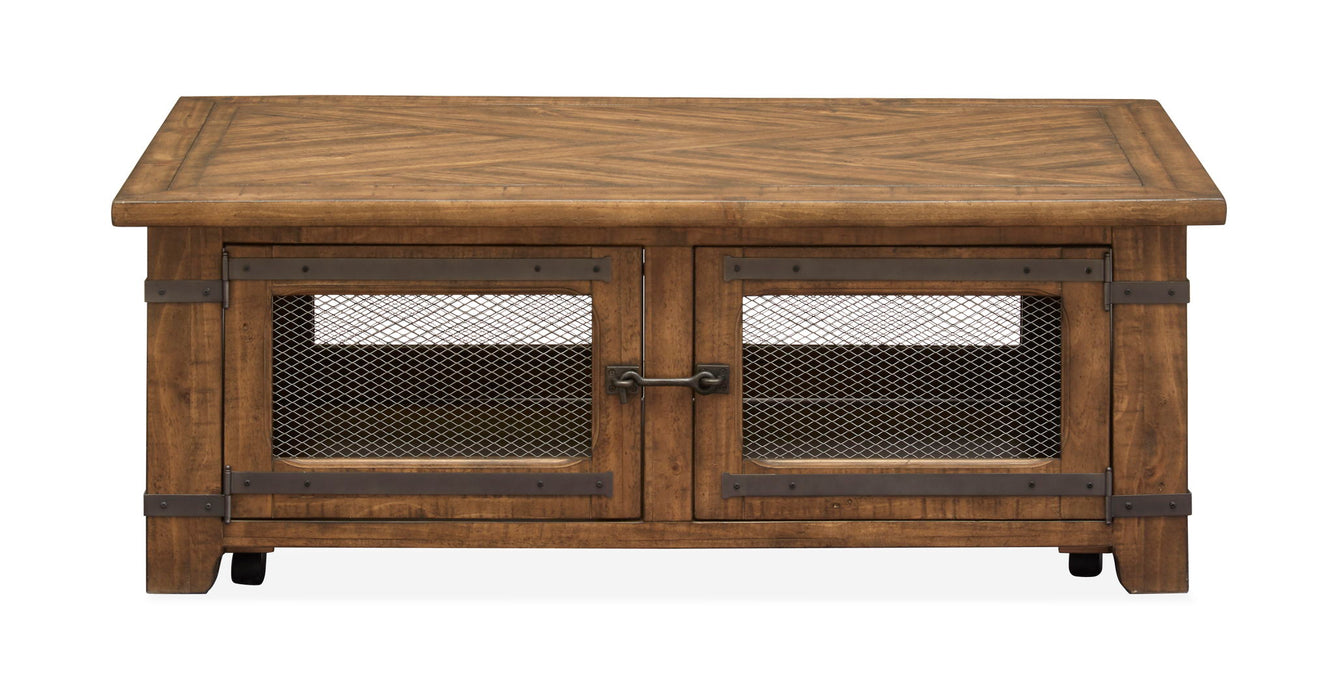 Chesterfield - Top Storage Cocktail Table With Casters - Farmhouse Timber Magnussen Furniture
