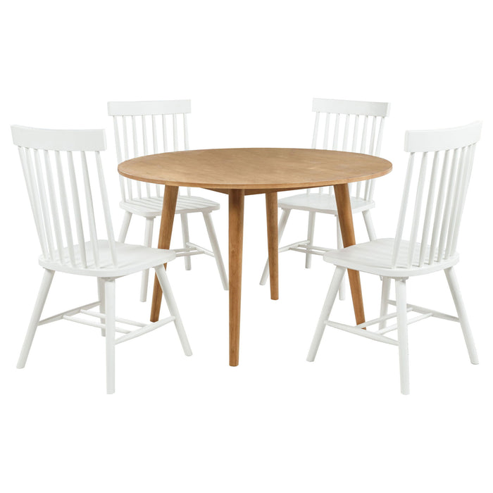 Finley - 5 Piece Dining Set With Round Table And Spindle Back Chairs Furniture Max
