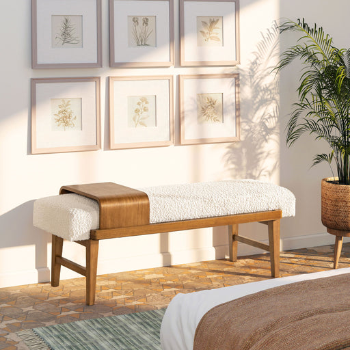 Billie - Modern Telephone Bench With Sliding Shelf - Ivory White Jennifer Taylor Home