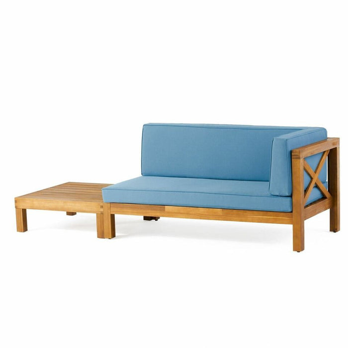 Brava X - Back Corner Bench - R With Coffee Table, Blue