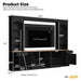 Arched Entertainment Center Wall Unit With Bookshelf, Retro Large TV Stand Hearth and Haven