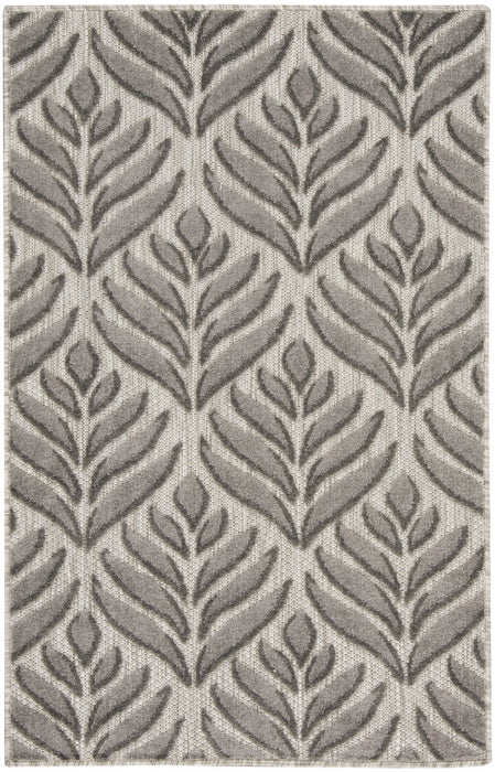 3' X 4' Area Rug Floral Power Loom - Charcoal