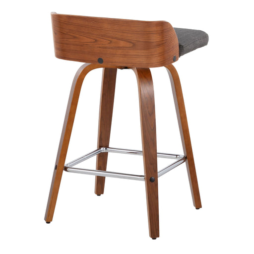 Maya - Mid Century Modern Fixed Height Counter Stool & Swivel With Square Footrest (Set of 2) Lumi Source