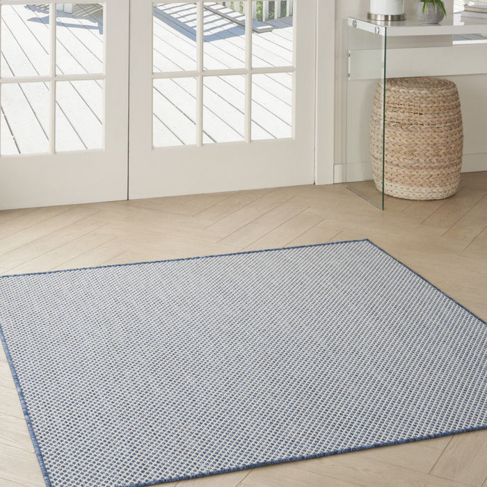 5' Square Geometric Power Loom Area Rug - Bone