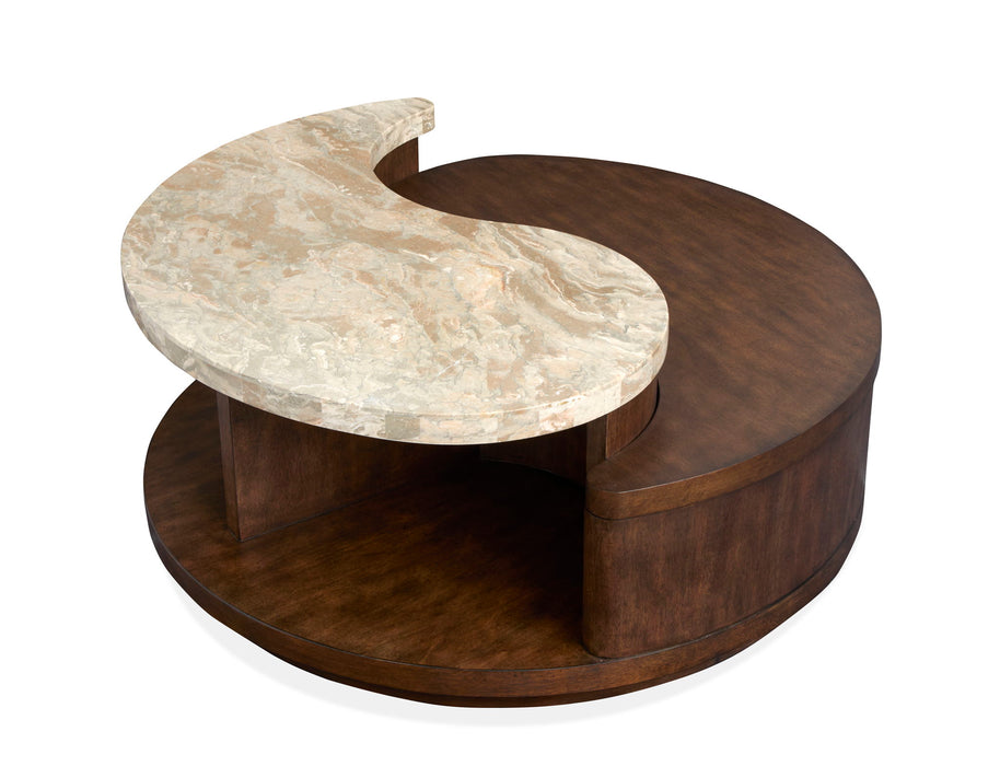 McPherson - Round Cocktail Table With Casters - Burnt Umber Magnussen Furniture