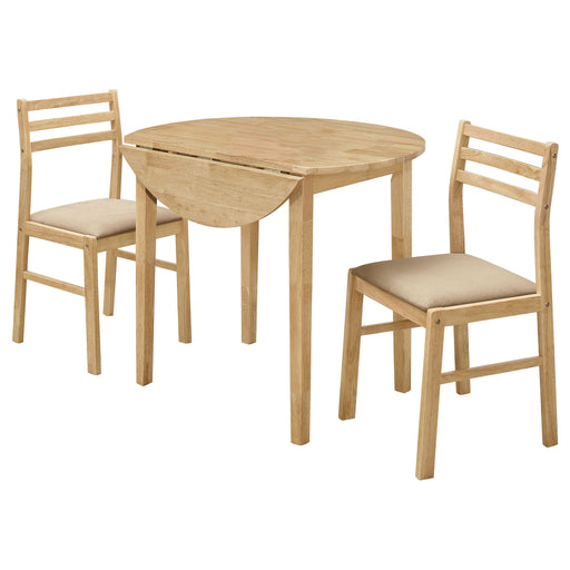 3 Piece Dining Set With Drop Leaf Table And Upholstered Chairs Furniture Max