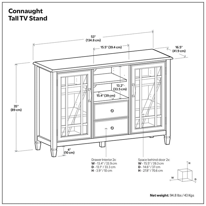 Connaught - Tall TV Stand - Brown Simpli-Home