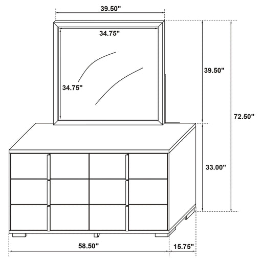 6 Drawer Dresser With Mirror - White Furniture Max