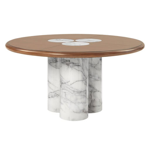 Harvey - Round Dining Table - Brown ACME