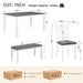 6 Piece Kitchen Dining Set, Rectangular Dining Table With 4 Upholstered Chairs And Bench - Gray / White Home Essentials