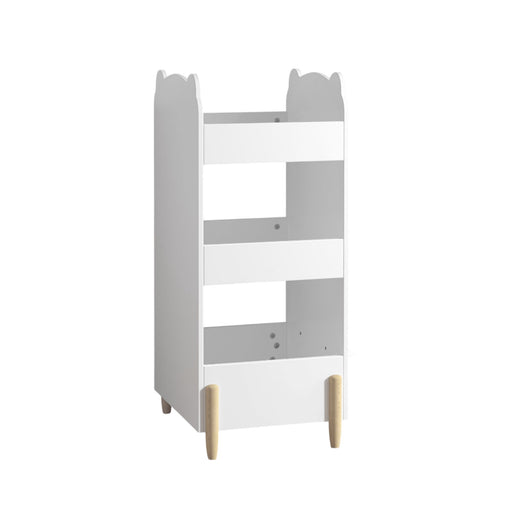 Bear Shaped Bookshelf With Chalkboard Side, 3 Tier Storage Organizer For Playroom - White Home Essentials