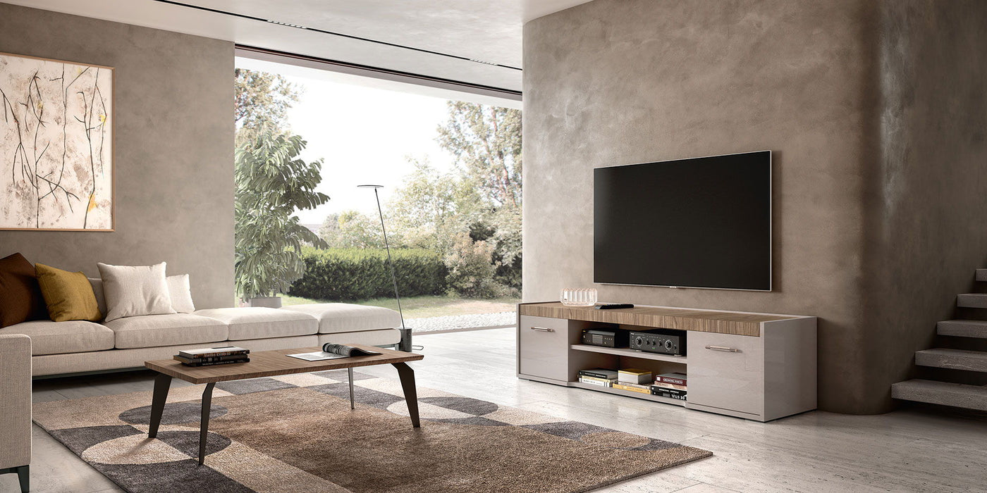 Nora - 3 Door TV Unit - Beige / Light Brown Status Italy