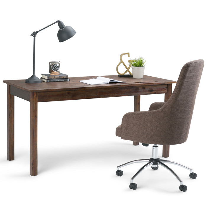 Monroe - Desk - Distressed Charcoal Brown Simpli-Home