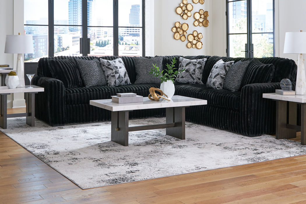 Midnight-Madness - 3 Piece Sectional Signature Design by Ashley®
