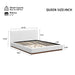 Queen Size Upholstered Bed With Solid Base Frame - White Noble House