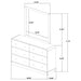 Burton - 6 Drawer Dresser With Mirror - Black Furniture Max