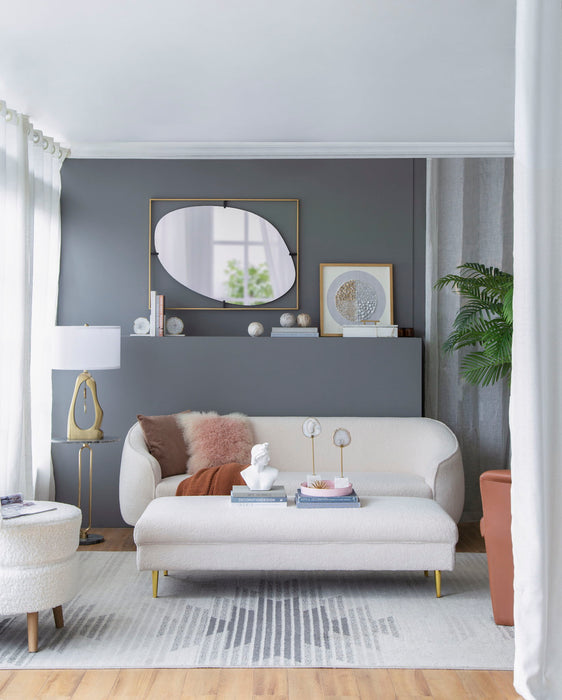 Poppy Mirror With Metal Frame Contemporary Design For Bathroom, Entryway Wall Decor