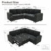 Upholstered L - Shape Sectional Sofa Bed With Pull Out Sleeper And Storage Home Essentials