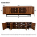TV Stand, Media Console With Soft Closing Hinges, Adjustable Shelves, Slatted Doors - Walnut Hearth and Haven