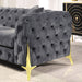 Accent Chair With Diamond Button Tufting, Matching Throw Pillow Home Essentials