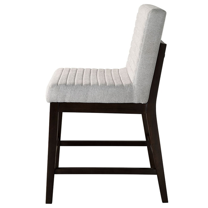 Edwyn - Counter Height Chair (Set of 2) - Gray Linen & Espresso ACME