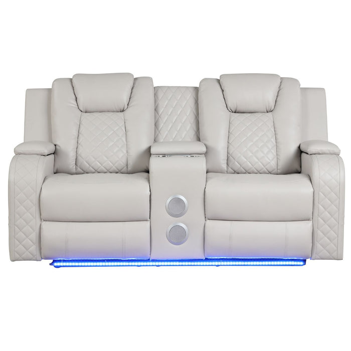 Benz - Power Reclining Loveseat With LED Lighting And Built In USB Matrix Furniture Group