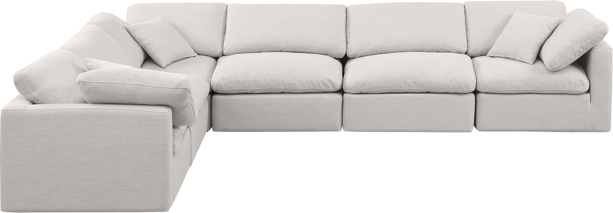 Indulge - Linen 6 Piece Modular Corner Sectional Meridian Furniture