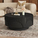 Round Fluted Drum Coffee Table With Sturdy Base For Living Room Hearth and Haven