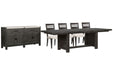 Plum Creek - 6 Piece Extendable Trestle Dining Table Set Magnussen Furniture