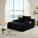Convertible Chaise Lounge Chair With Wide Armrest & Throw Pillows - Black Home Essentials
