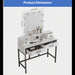 Vanity Desk With 3 Color Lighted Mirror And 4 Drawers Home Essentials