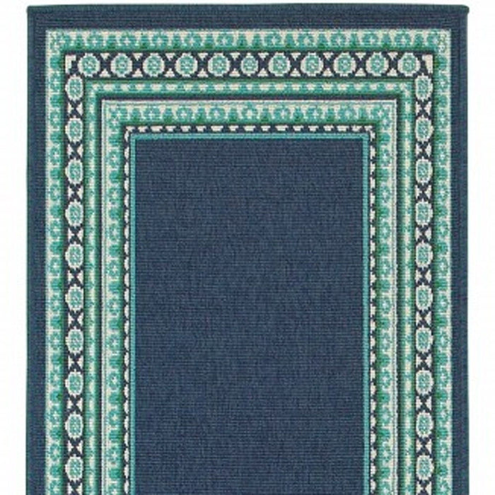 2' X 8' Outdoor / Indoor Area Rug - Blue / Green