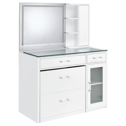 Kerr - 2 Drawer Makeup Vanity Table With Mirror And Stool Furniture Max