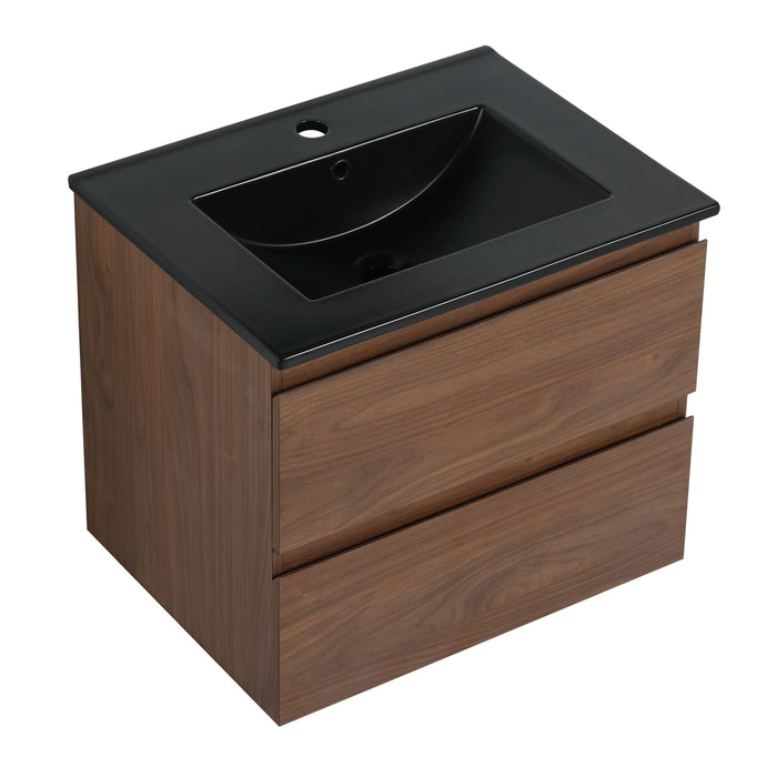 Wall Mounted Bathroom Vanity With Sink, 2 Soft Close Drawers Home Essentials