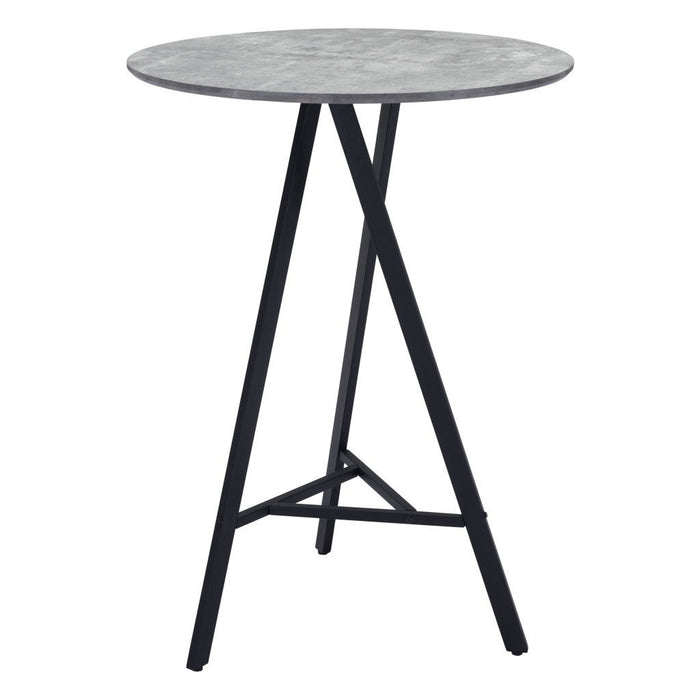 Rounded Steel Bar Table - Gray And Black