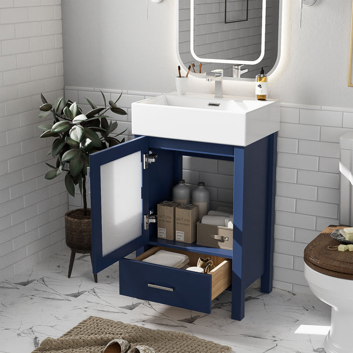 Bathroom Vanity With Ceramic Sink And Ample Storage, Ideal For Small Bathrooms Hearth and Haven