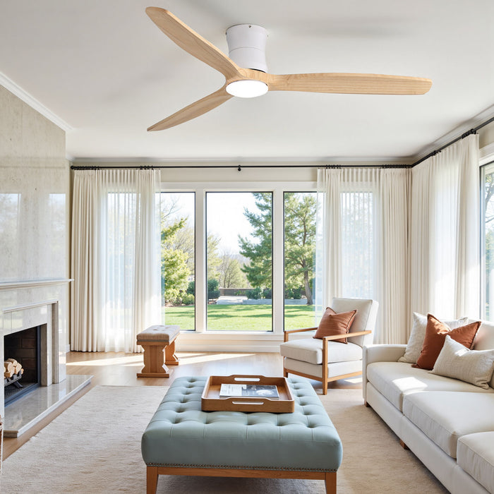 52" Ceiling Fan With Light, Dimmable DC Reversible Motor, 3 Blades Daily Nest
