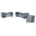 Sophia - 3 Piece Upholstered Channel Tufted Sofa Set - Gray Furniture Max