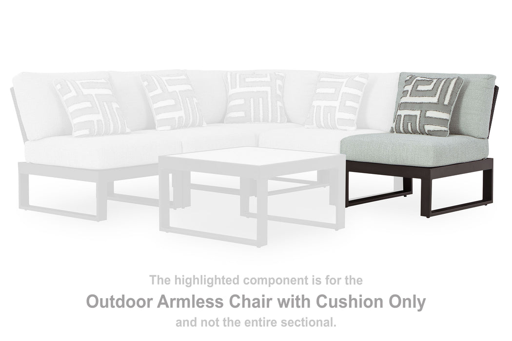 Beachloft - Armless Chair With Cushion - Black / Gray Signature Design by Ashley®