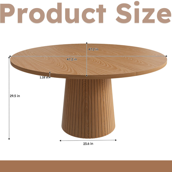 Round Dining Table With Strip Base Home Essentials