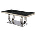 Luxury Modern Dining Table With 6 Chairs Marble Top Titanium Plated Base - Black Home Essentials